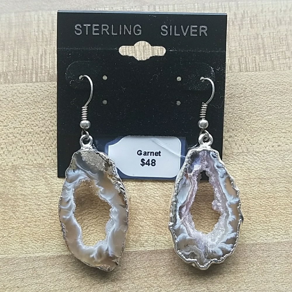 Crystal geode earrings